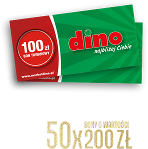 Dodatkowo do wygrania - 50x bony o wartości 200 zł